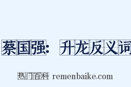 蔡国强：升龙反义词是什么意思的图片